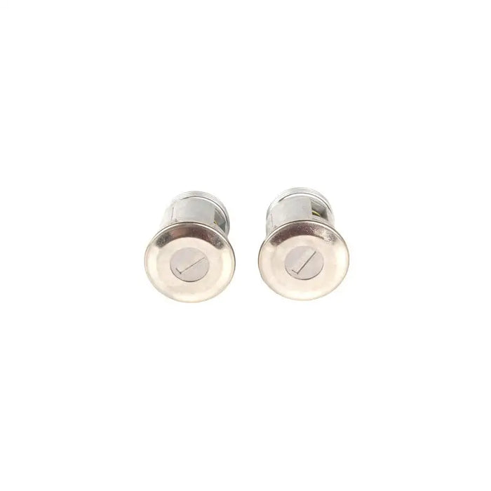 Enamel stud earrings in silver and white - lock cylinder kit display