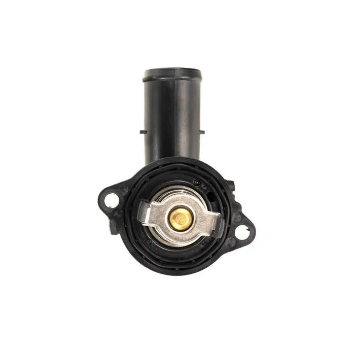 Black and white image of Omix Thermostat Housing water pump