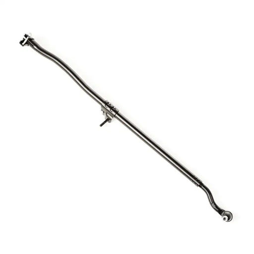 Black metal tie rod end handle on white background