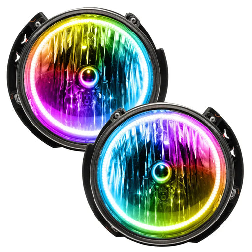 Pair of 2 LED pre assembled headlights for Jeep Wrangler JK - ColorSHIFT Dynamic