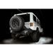 White Jeep Wrangler JK with flush mount LED tail lights in garage