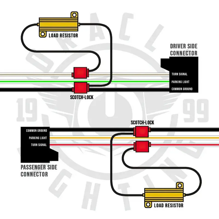 Jeep Wrangler JK switchback LED headlights wiring diagram