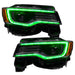 Green LED headlights for Jeep Grand Cherokee - ColorSHIFT Dynamic Upgrade Kit.