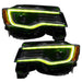 Pair of green LED headlights for Jeep Grand Cherokee