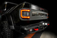 Black jeep gladiator jt with oracle 2020+ flush mount led tail lights in tinted lens