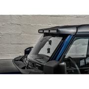 Black car with blue roof, black window - Oracle 2021+ Ford Bronco Integrated Windshield Roof LED Light Bar System.