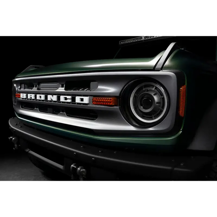 Green Jeep featuring Oracle 2021+ Ford Bronco Oculus BI-LED Projector Headlights