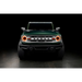 Green Jeep with black background next to Oracle 2021+ Ford Bronco Oculus Bi-LED Projector Headlights.