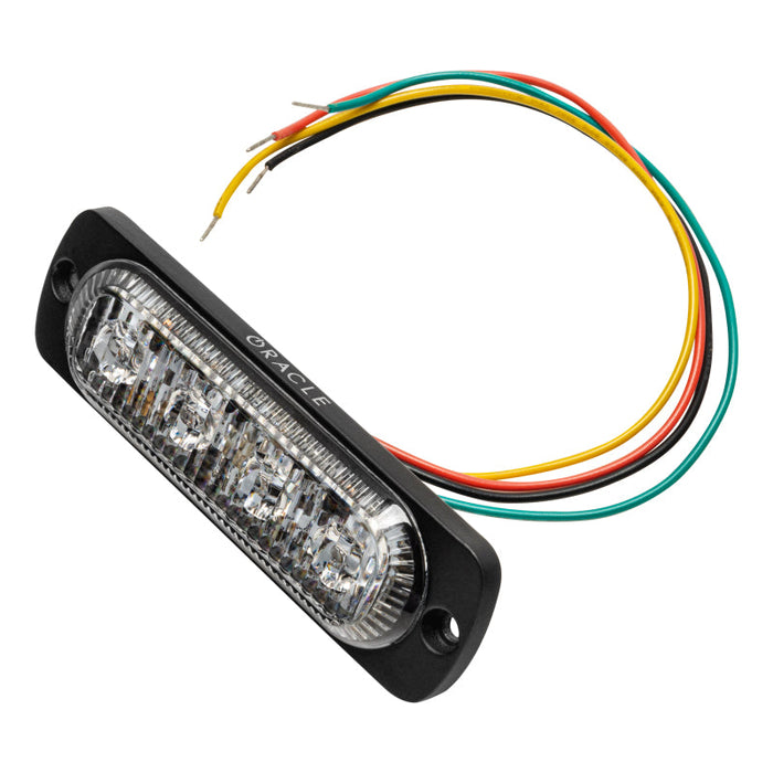 Led dual color slim strobe - amber/white with wires and leds