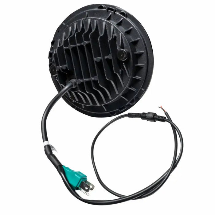 High-powered LED headlight for Jeep Wrangler - black blower with green cord