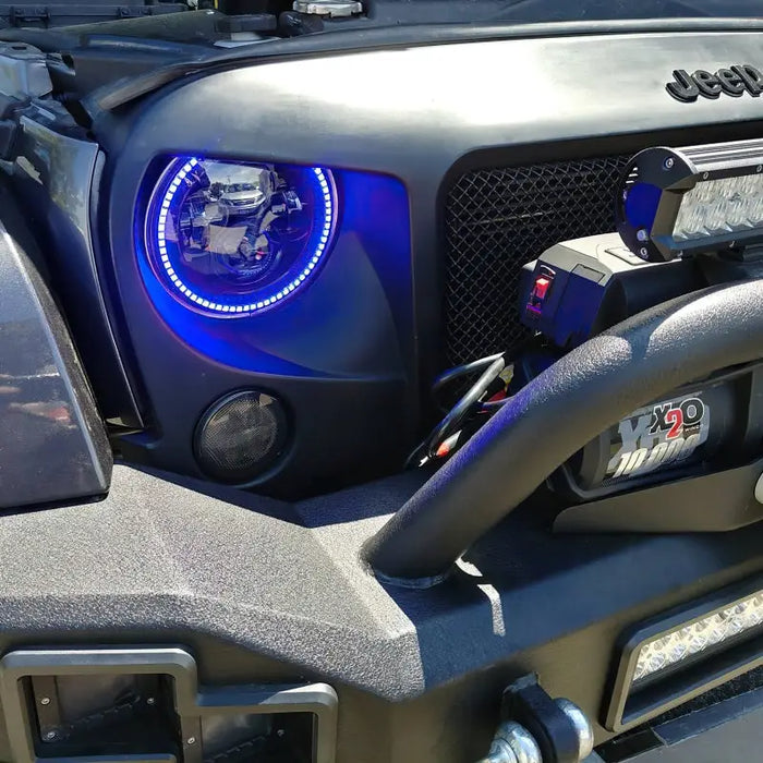 High Powered LED Headlights for Jeep Wrangler with Blue Light on Circuit Board