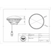 Drawing of a ceiling light on white background for Oracle 7in LED Headlights - voltage range: 12-24V