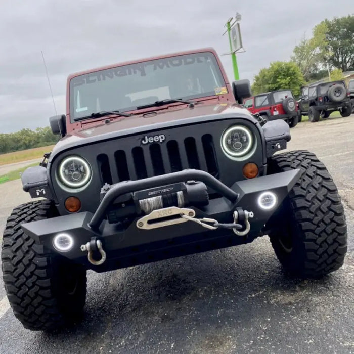 Oracle 7in ColorSHIFT LED Headlights on Jeep Wrangler - Black Bezel