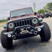 Black Dynamic Oracle 7in LED Headlights on Jeep with Front Bumper Light