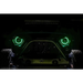 Front view of Jeep with green LED lights - Oracle 7in High Powered LED Headlights - Black Bezel - Dynamic