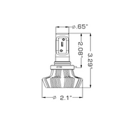 Drawing of a bright LED headlight bulb - Oracle 9005 4000 Lumen (Pair) 6000K