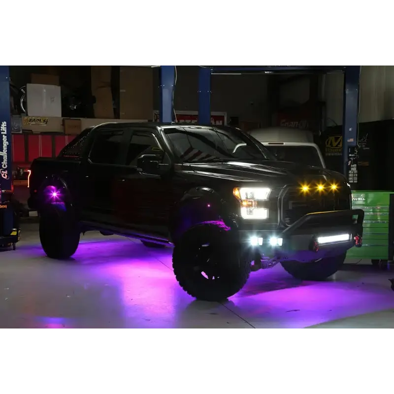 Purple LED lights on Oracle Bluetooth + RF Underbody Rock Light Kit - 8 PCS - ColorSHIFT