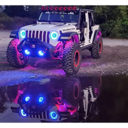 White jeep with blue lights - Oracle Bluetooth + RF Underbody Rock Light Kit - 8 PCS - ColorSHIFT.