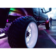 Truck with big wheel and tire from Oracle Bluetooth RF Underbody Rock Light Kit