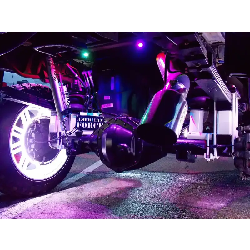 Rock light motorcycle accessory alt text: ’Oracle Bluetooth + RF Underbody Rock Light Kit - ColorSHIFT