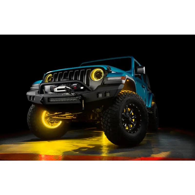 Oracle ColorSHIFT Bluetooth & RF Underbody Rock Light Kit with Jeep WRL LEDs.