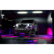 Oracle ColorSHIFT rock light kit with purple light on Jeep