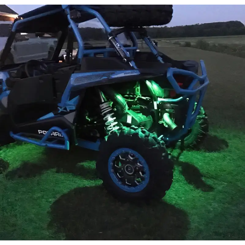 Blue and black ATV with green light - Oracle Bluetooth + RF Underbody Rock Light Kit - 8 PCS