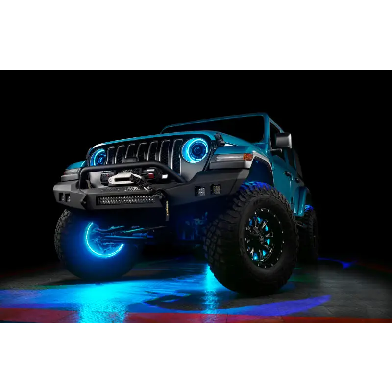 Jeep WRL LEDs in Oracle Bluetooth ColorSHIFT Rock Light Kit