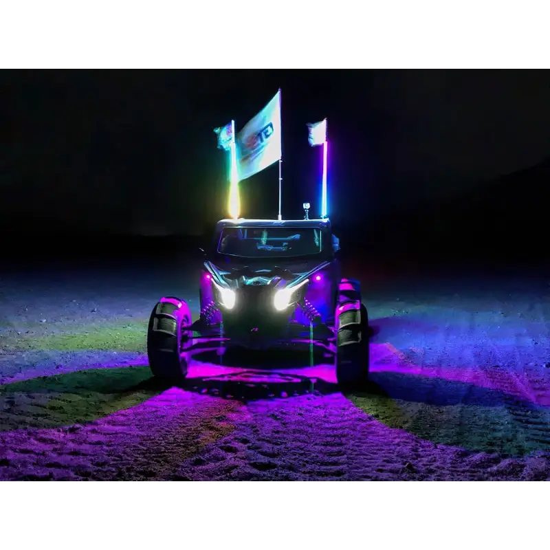Product image of car with flag on side - Oracle Bluetooth + RF Underbody Rock Light Kit - 8 PCS - ColorSHIFT.