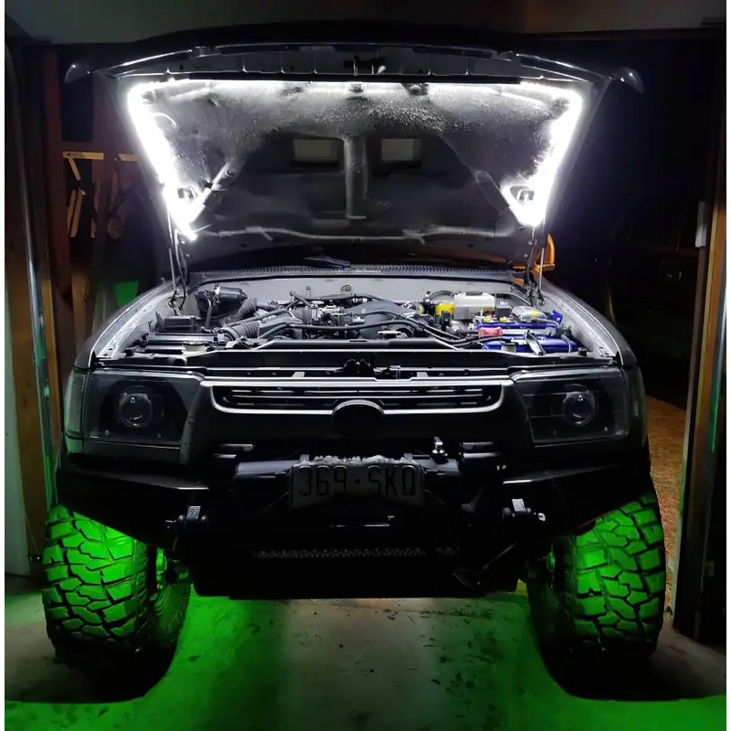 Oracle Bluetooth + RF Underbody Rock Light Kit - Green Illuminated Car