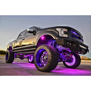 Oracle ColorSHIFT rock light kit with purple lights on truck