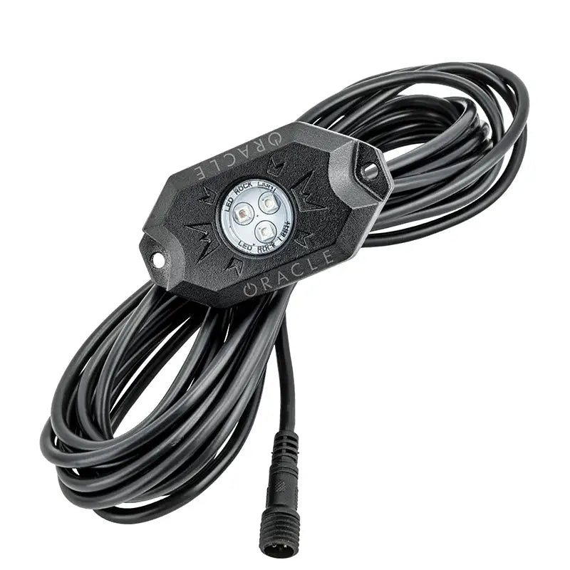 Black power cord with white light in Oracle Bluetooth + RF Underbody Rock Light Kit - 8 PCS - ColorSHIFT.