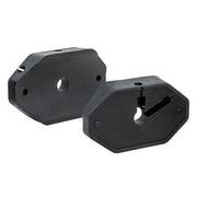 Two black plastic hexagonals with holes on each side - part of Oracle Bluetooth + RF Underbody Rock Light Kit - 8 PCS - ColorSHIFT