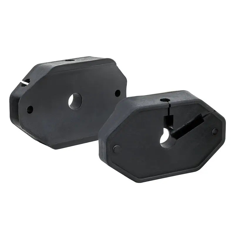 Two black plastic hexagonals with holes on each side - part of Oracle Bluetooth + RF Underbody Rock Light Kit - 8 PCS - ColorSHIFT
