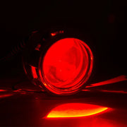 Red light shining on black background - Oracle Demon Eye Projector Illumination Kit alt text