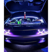 Close up of car hood open with lights on - Oracle Engine Bay 5050 SMD Kit - RGB ColorSHIFT