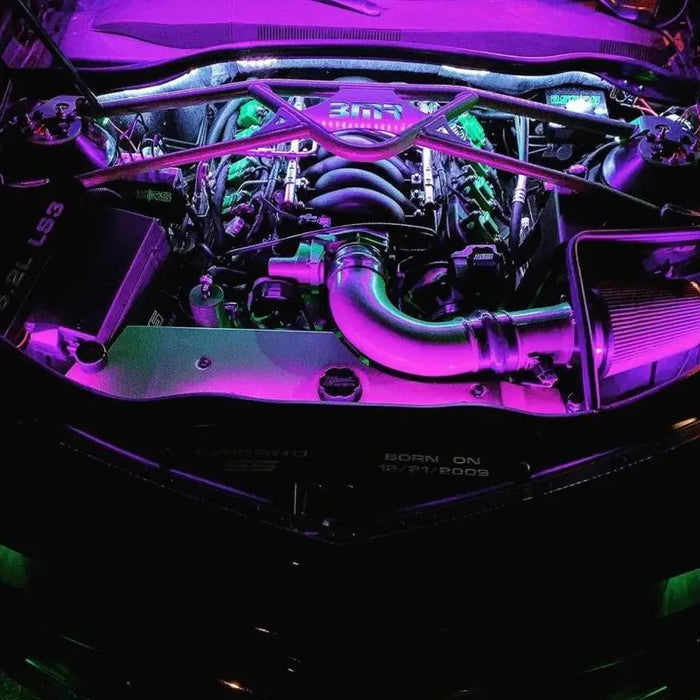 Oracle Engine Bay RGB ColorSHIFT LED Strips with purple light on car