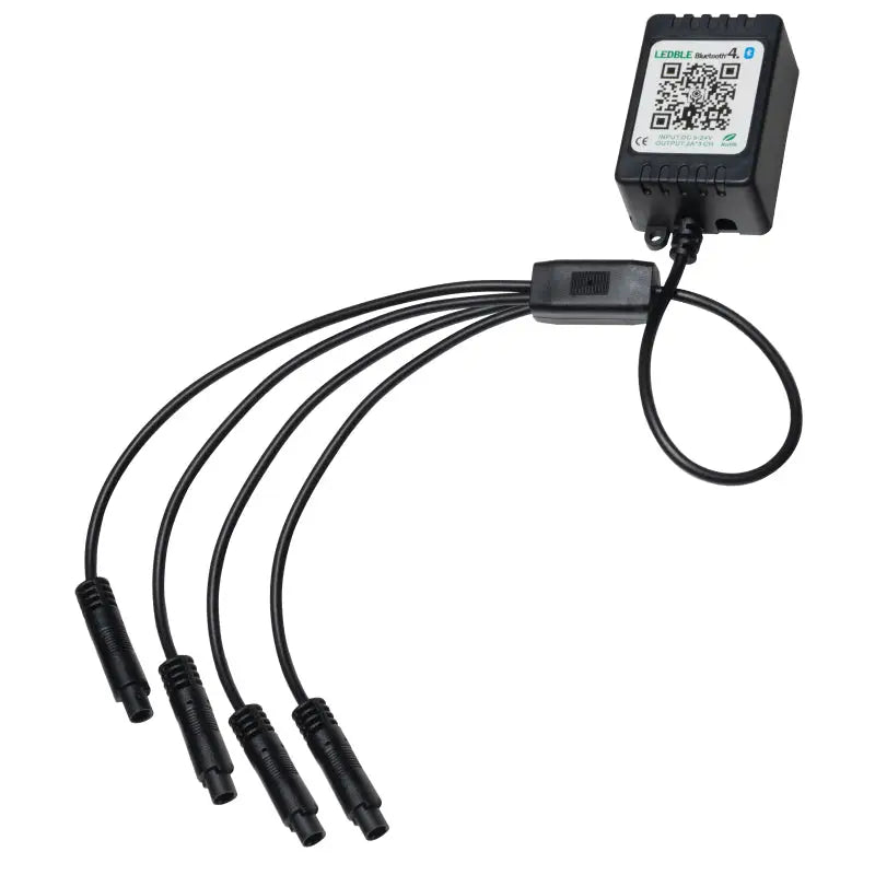 Black fiber optic cable connected on white background - Oracle Fiber Optic LED Interior Kit ColorSHIFT