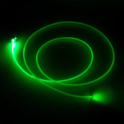 Close-up of green light emitted from Oracle Fiber Optic LED Interior Kit.