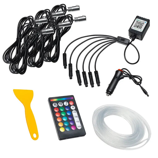 Remote control and integrated edge fiber optic wires in Oracle Fiber Optic LED Interior Kit - ColorSHIFT.