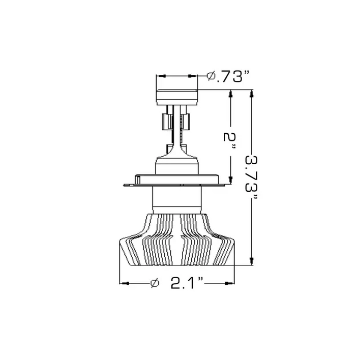 Oracle H4 4000 Lumen LED Headlight Bulbs - Drawing of a Light Fixture