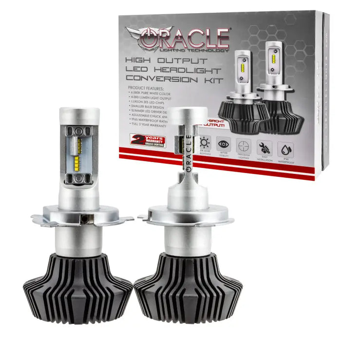 Oracle H4 4000 Lumen LED Headlight Bulbs - 6000K