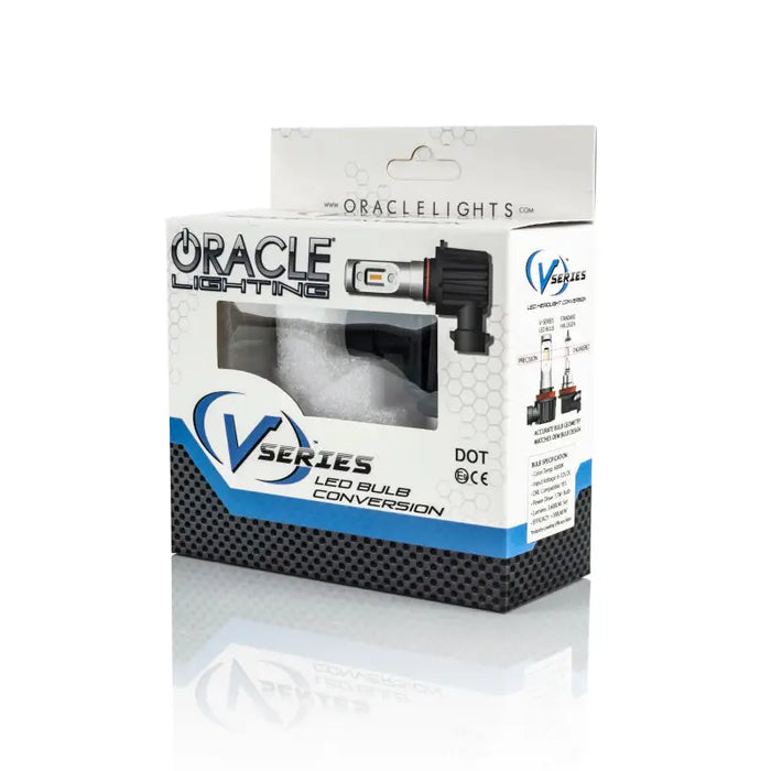 Close up of Oracle H4 - VSeries LED Headlight Bulb Conversion Kit - 6000K with wires box