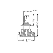 LED headlight bulb drawing for Oracle H7 4000 Lumen Pair - 6000K