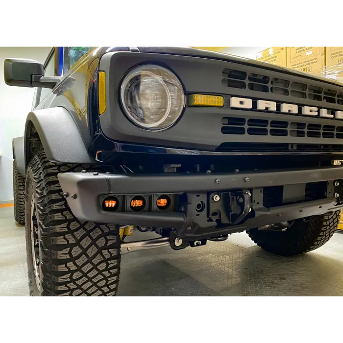 Black Jeep with fog light kit installed