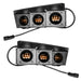 Two black power outlets with wires on white background: Oracle High 21-22 Ford Bronco Triple LED Fog Light kit for Steel Bumper.