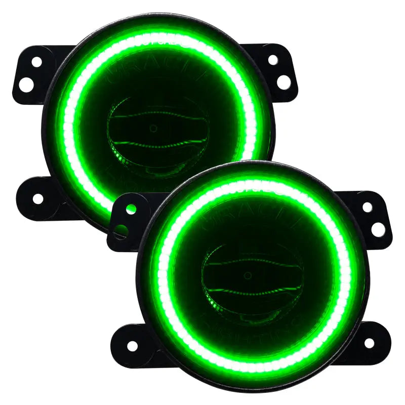 Green LED fog lights for Oracle Jeep Wrangler - ColorSHIFT Dyanmic