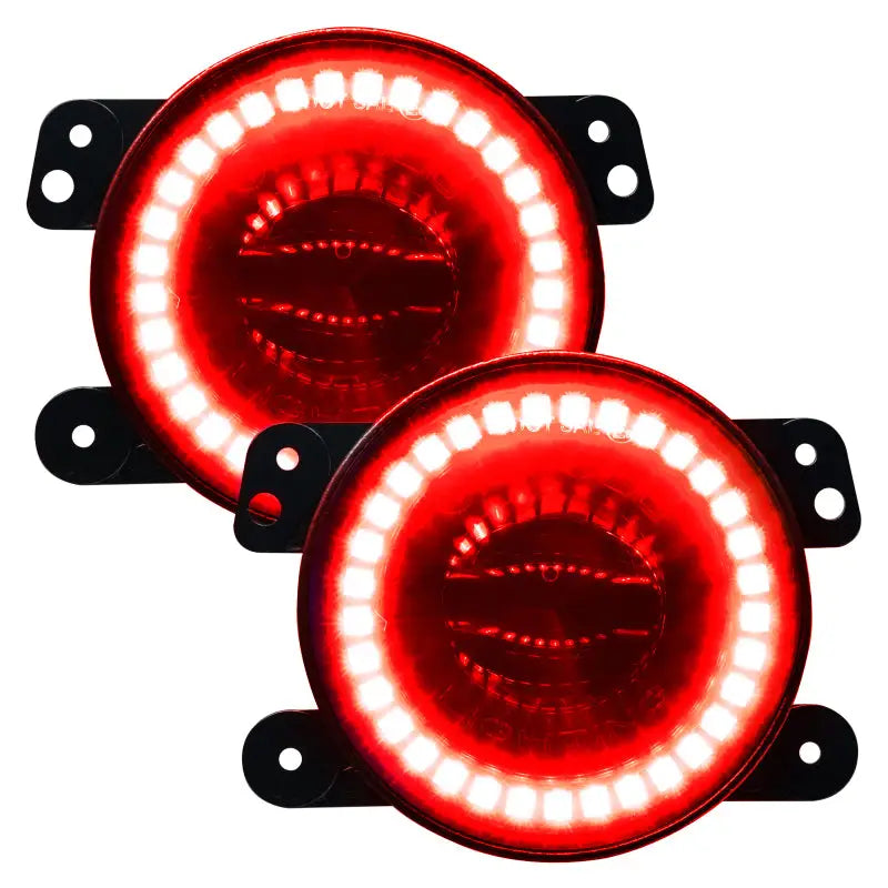 Pair of red LED fog lights for Oracle Jeep Wrangler - ColorSHIFT.