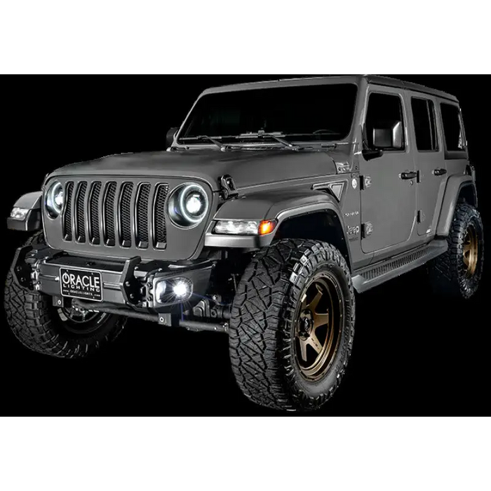 Oracle Jeep Wrangler JK/JL/JT High Performance W LED Fog Lights with Jeep WRL-style Front Bumper