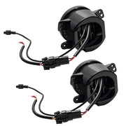 Pair of black motorcycle ignition wires for Harley displayed in Oracle Jeep Wrangler JK/JL/JT High Performance W LED Fog Lights